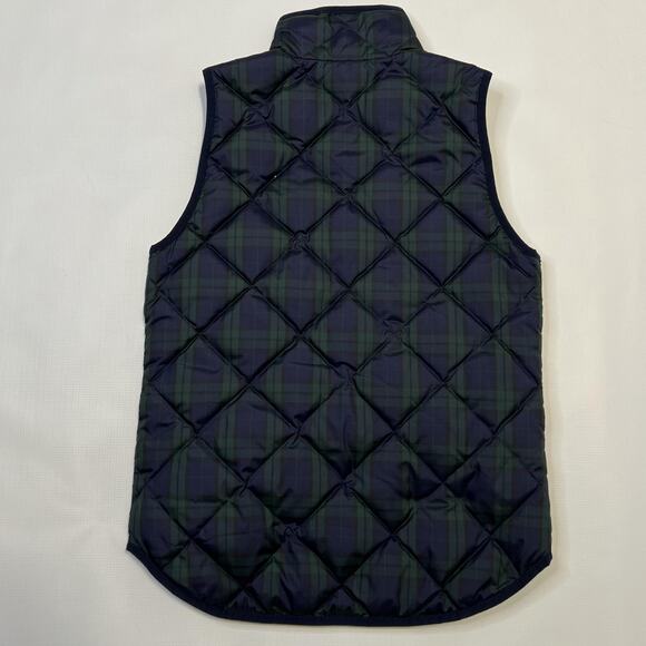 J Crew Vest Womens XXS Plaid Quilted Puffer Blackwatch Insulated Winter Jacket - Picture 5 of 10